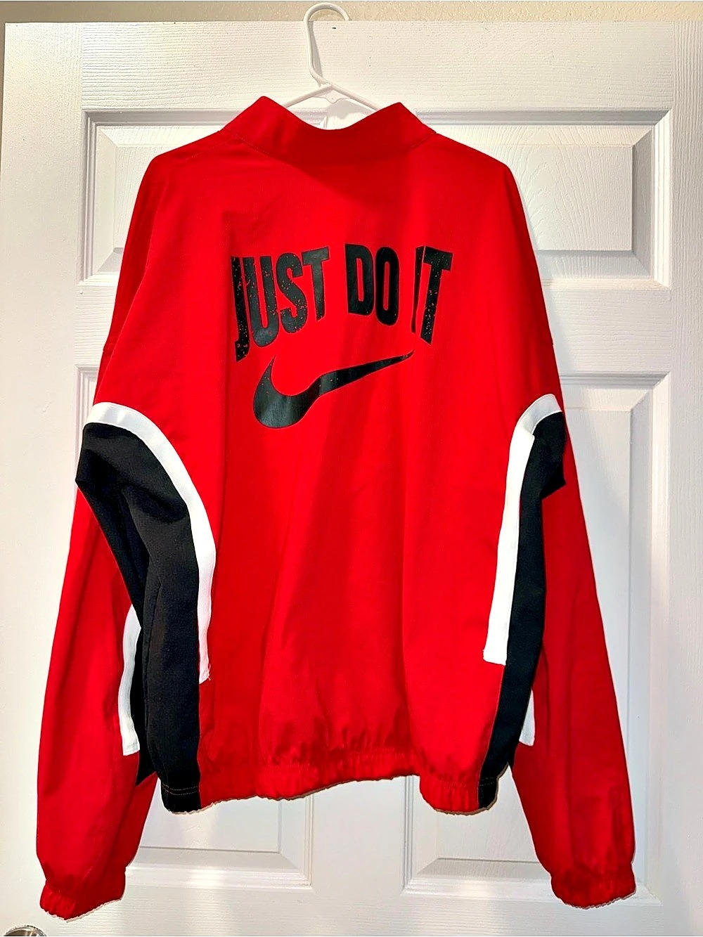 Nike Just Do It Full-Zip Windbreaker Jacket Men's Red & Black